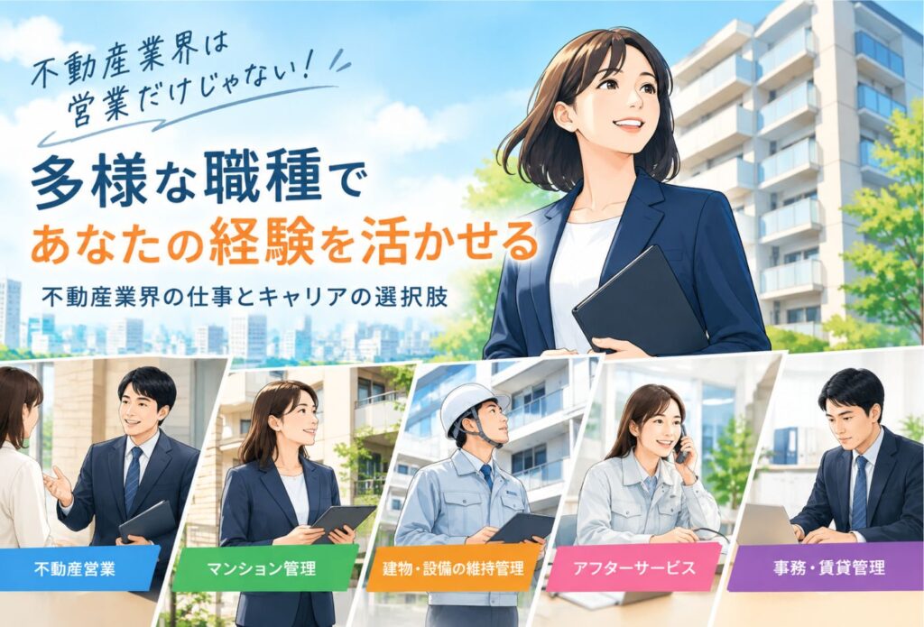 営業・マンション管理・アフターサービスなど多様な職種を解説