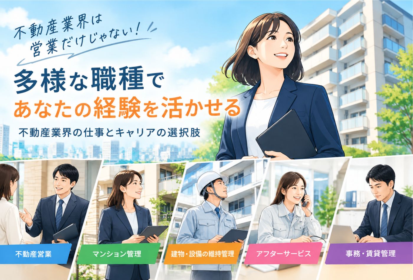 営業・マンション管理・アフターサービスなど多様な職種を解説